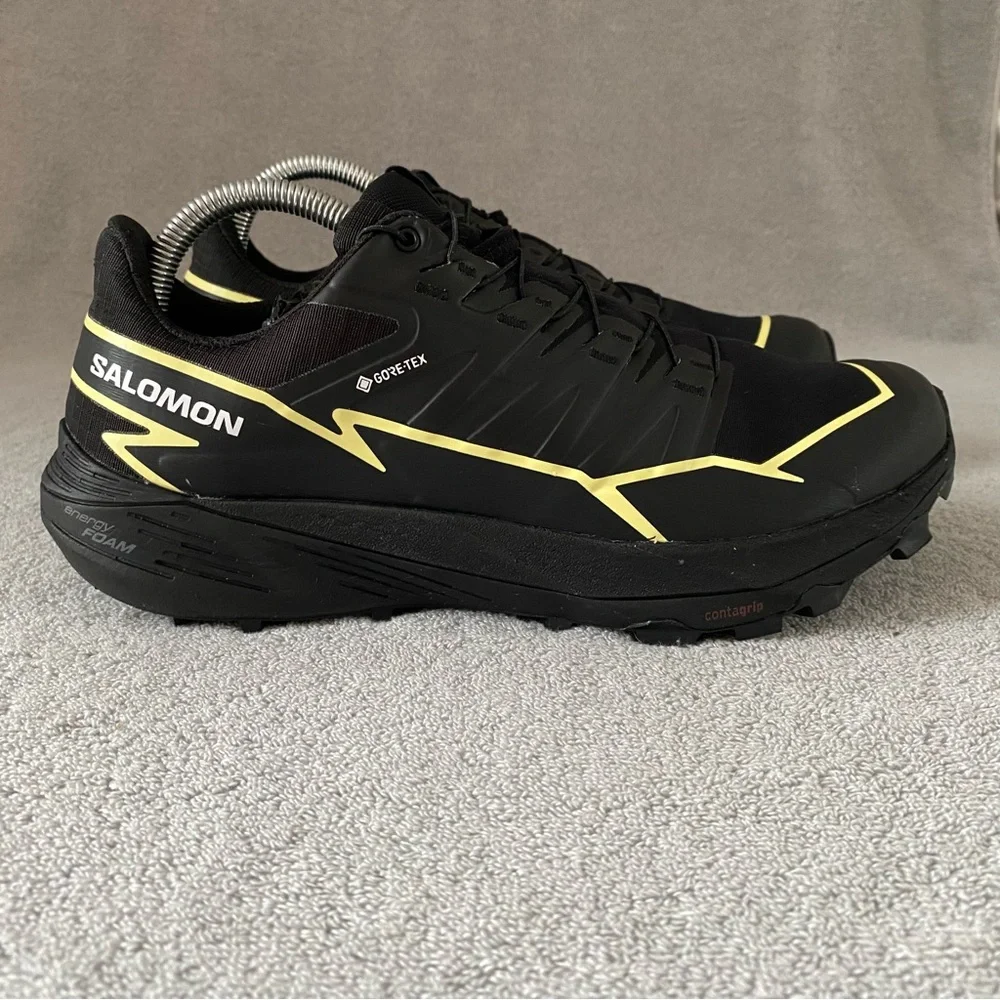 Salomon Shoes Womens 9 Black Yellow Thundercross GTX Hiking Trail Running 473836 - Picture 1 of 10